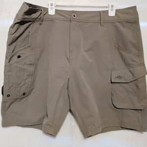 AFTCO Fishing Shorts Mens Size 42 Olive Green Outdoor Hiking Utility Cargo Nylon